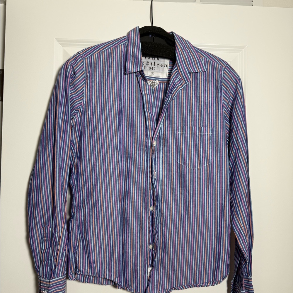 Frank & Eileen Men's Striped Shirt - Blue and Pink